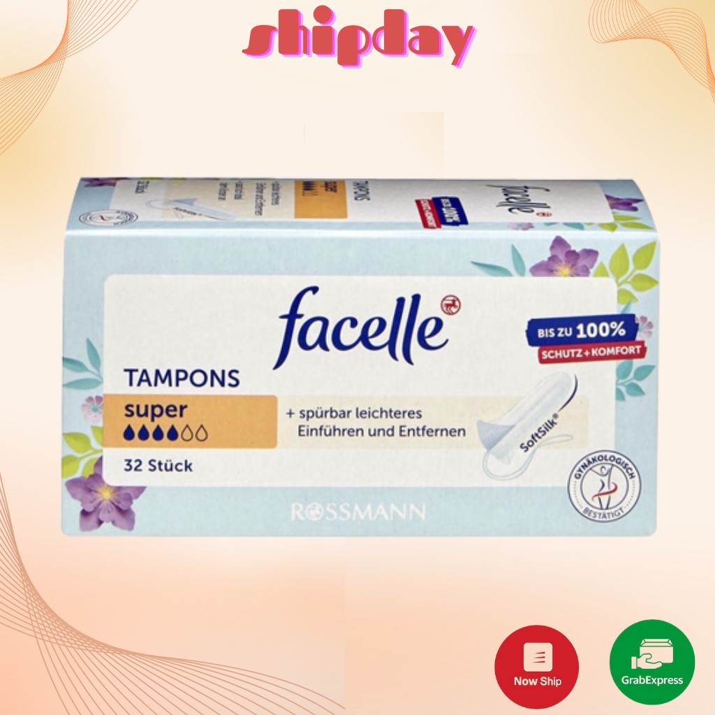 Tampon - Băng vệ sinh Tampon Facelle đầy đủ size chuẩn Đức