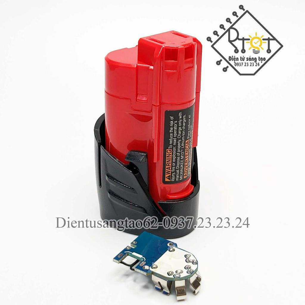 Vỏ mạch thay thế pin Milwaukee 3s 10.8V, mạch nhận sạc zin