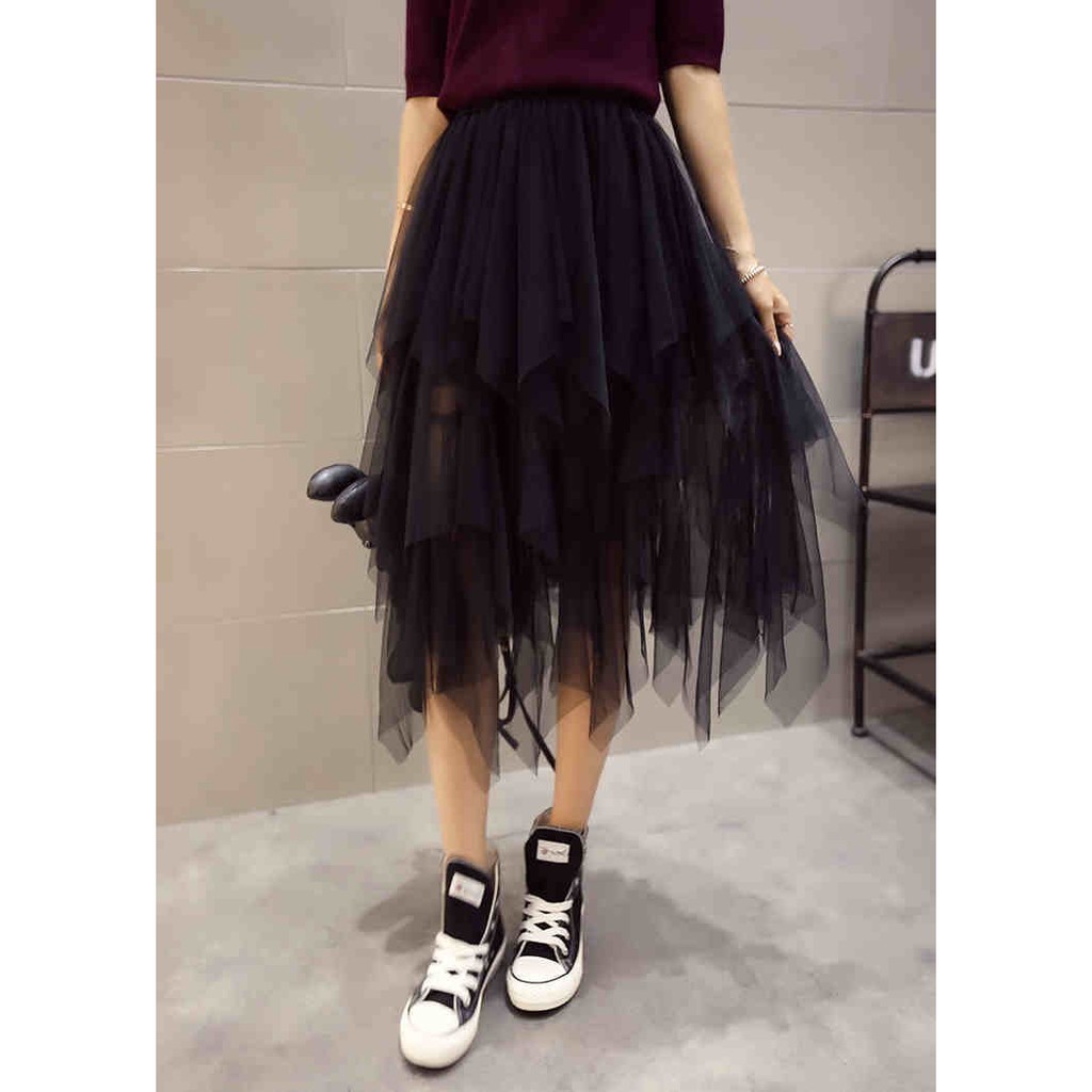 CHÂN VÁY DÀI TUA CHO NỮ PHONG CÁCH HÀN QUỐC ULZZANG CV04