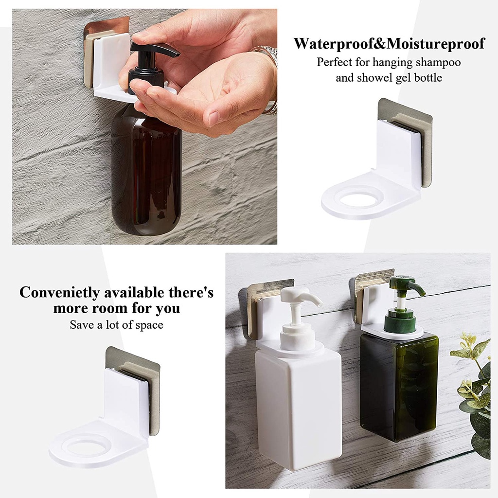 Giá giữ chai sữa tắm dán tường tự dính không để lại dấu vết không cần khoan lỗ tiện lợi