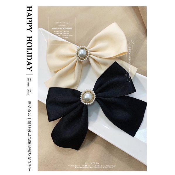 Nơ kẹp tóc hình đính charm dễ thương N45