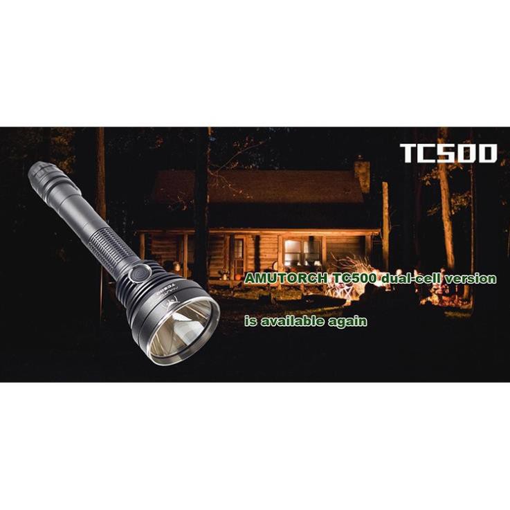 [BH 1 NĂM] AMUTORCH TC500 Đèn pin chiếu xa sáng 2200 lumen chiếu xa 800m sử dụng 2 pin sạc 21700 5000mAh kèm theo