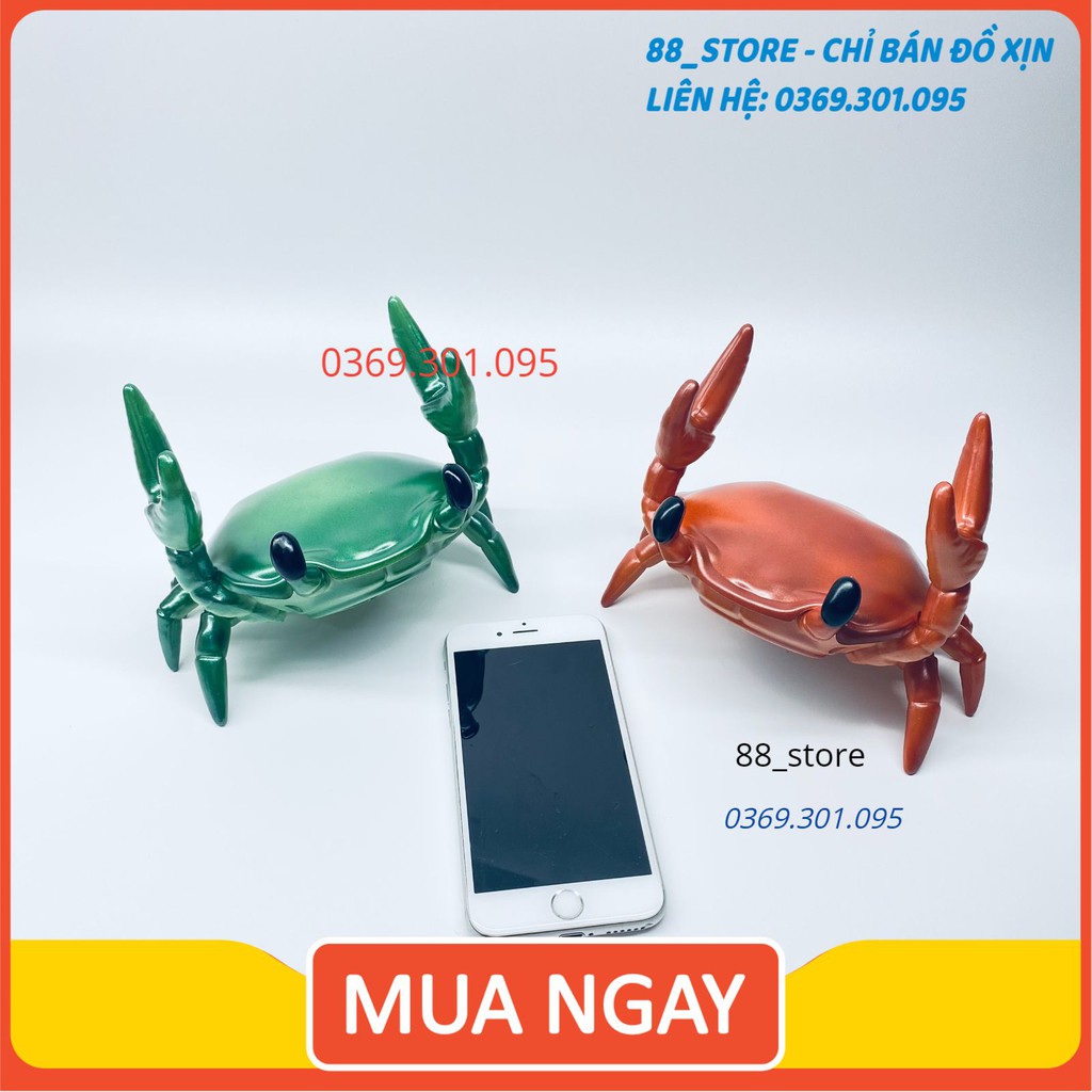 Loa bluetooth không dây cute kiêm giá đỡ điện thoại hình con cua, nhỏ gọn, tiện lợi, kute, âm bass hay Bảo hành 6 tháng