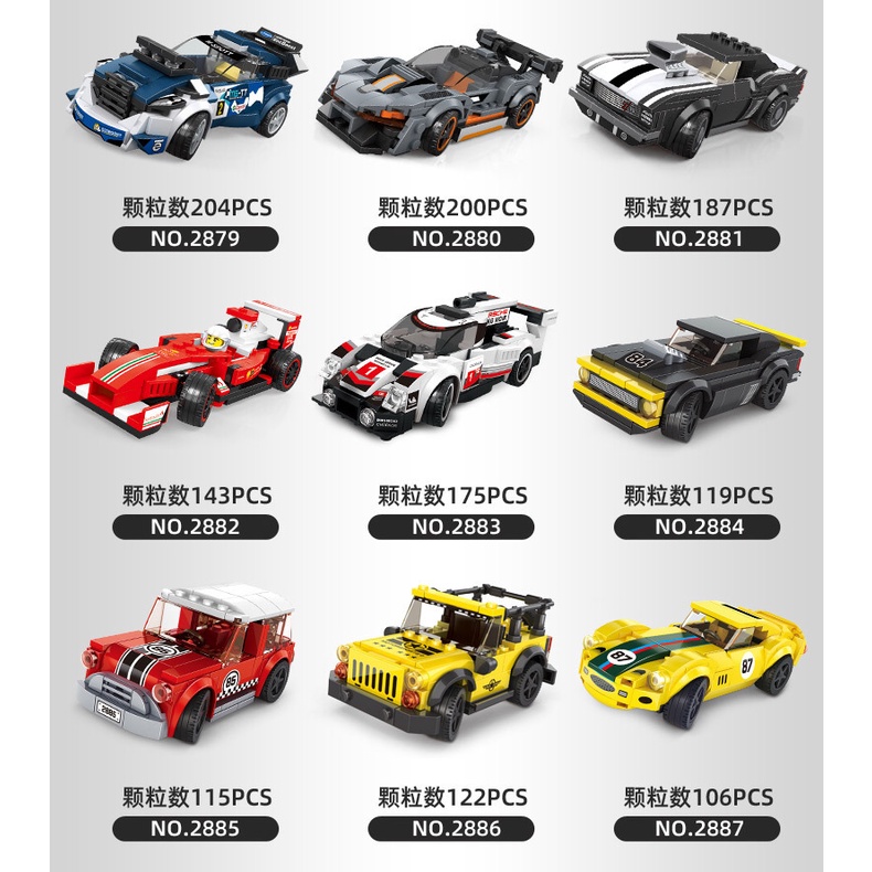 Đồ Chơi Lắp Ráp Xe Đua Công Thức 2870-87 Vui Nhộn Cho Bé