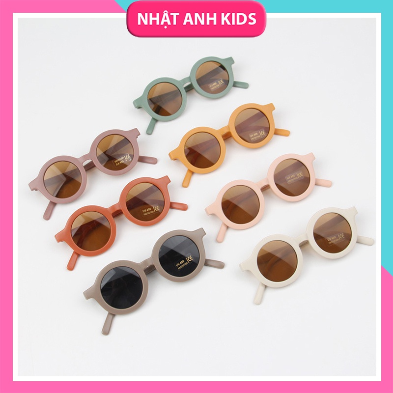 Kính Râm Trẻ Em, Kính Nhựa Màu Trơn Phong Cách Hàn Quốc Đáng Yêu Cho Bé Trai & Bé Gái 1- 8 tuổi