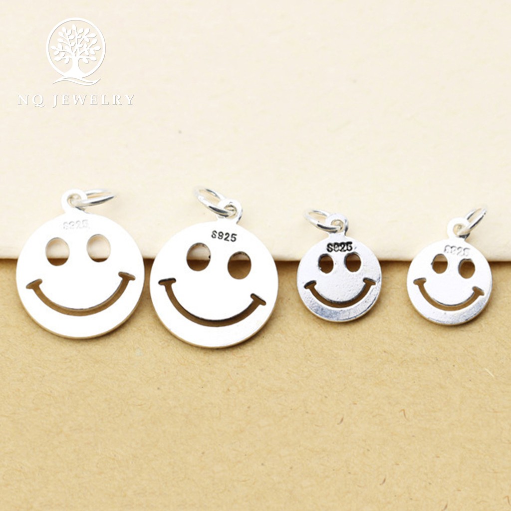 Charm bạc hình mặt cười treo - NQ Jewelry