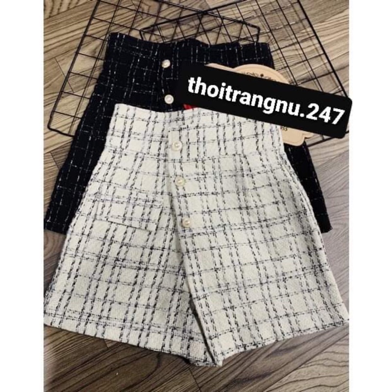 quần váy dạ hàn phối cúc ngọc 675