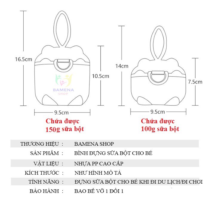 Hộp Đựng Sữa Bột Chống Ẩm 3 tầng Trữ Sữa Cho Bé Hút Chân Không Hàng Chính Hãng 100gr/150gr