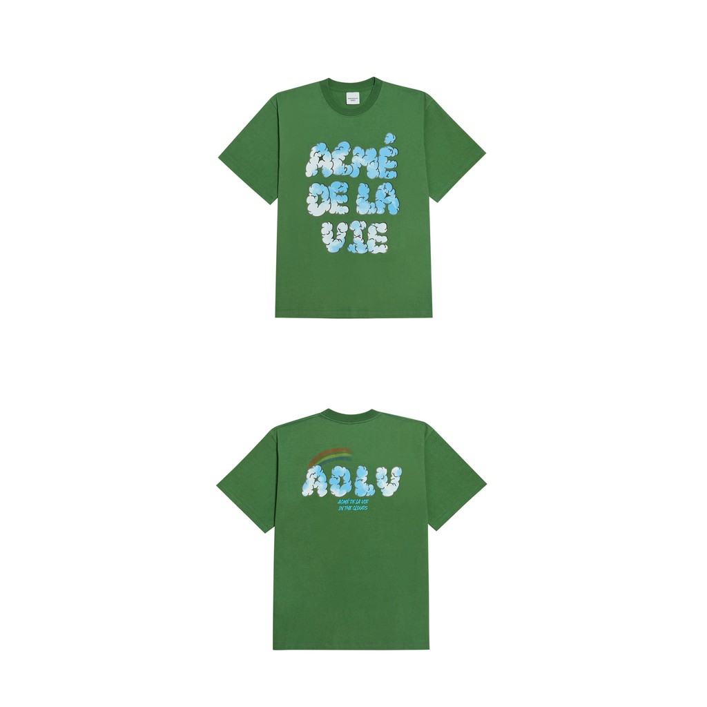 Áo thun ngắn tay cổ tròn ADLV Rainbow Cloud Logo Green Xanh lá cây ADLV nam nữ