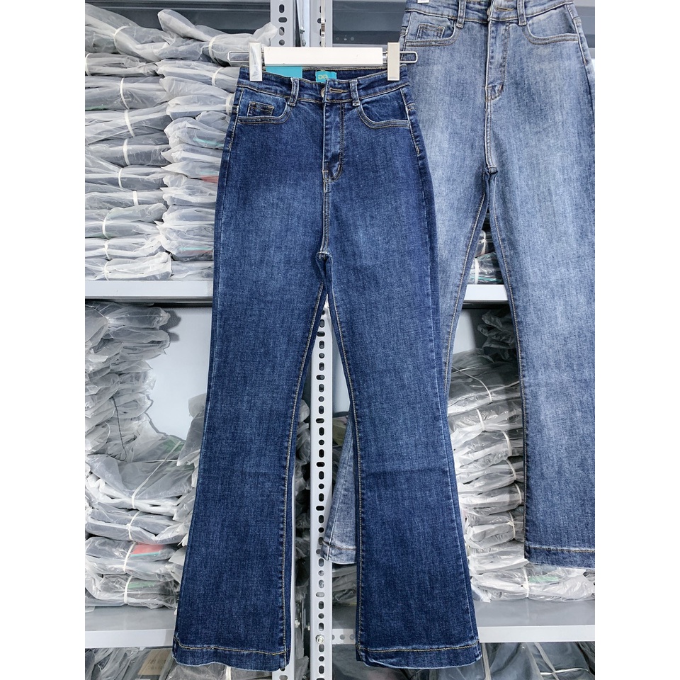 quần jeans nữ ống loe quần bò loe ống bass cạp lưng cao phom dài 100cm chất jean co dãn | BigBuy360 - bigbuy360.vn