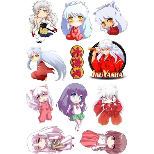 Sticker anime Inuyasha 30-60 cái decal ép lụa/ hình dán Inuyasha