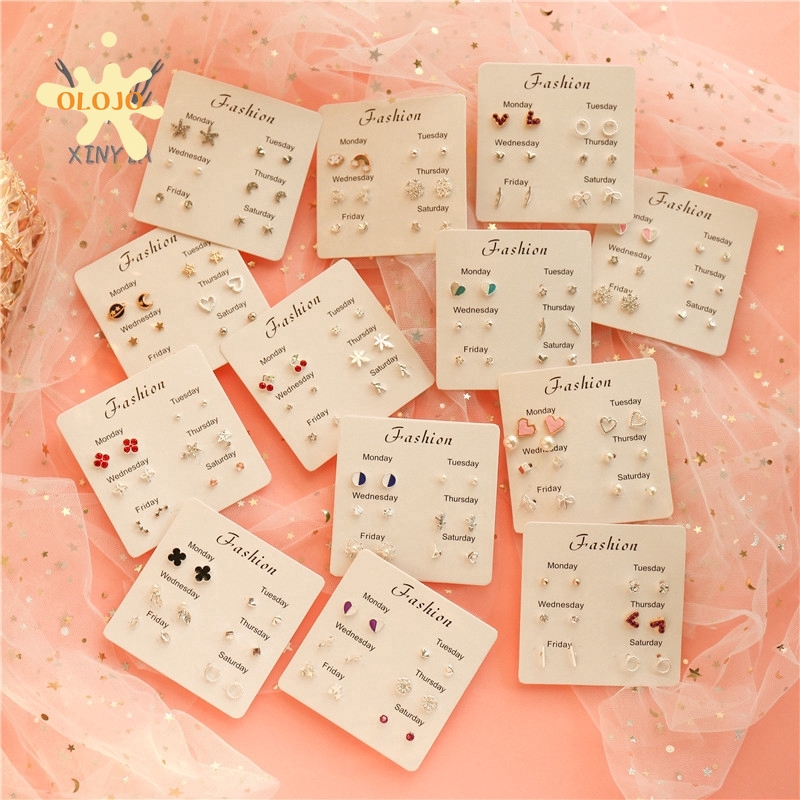 Bộ 6 Đôi Bông Tai Sáng Tạo Phong Cách Hàn Quốc Sáng Tạo Cho Nữ