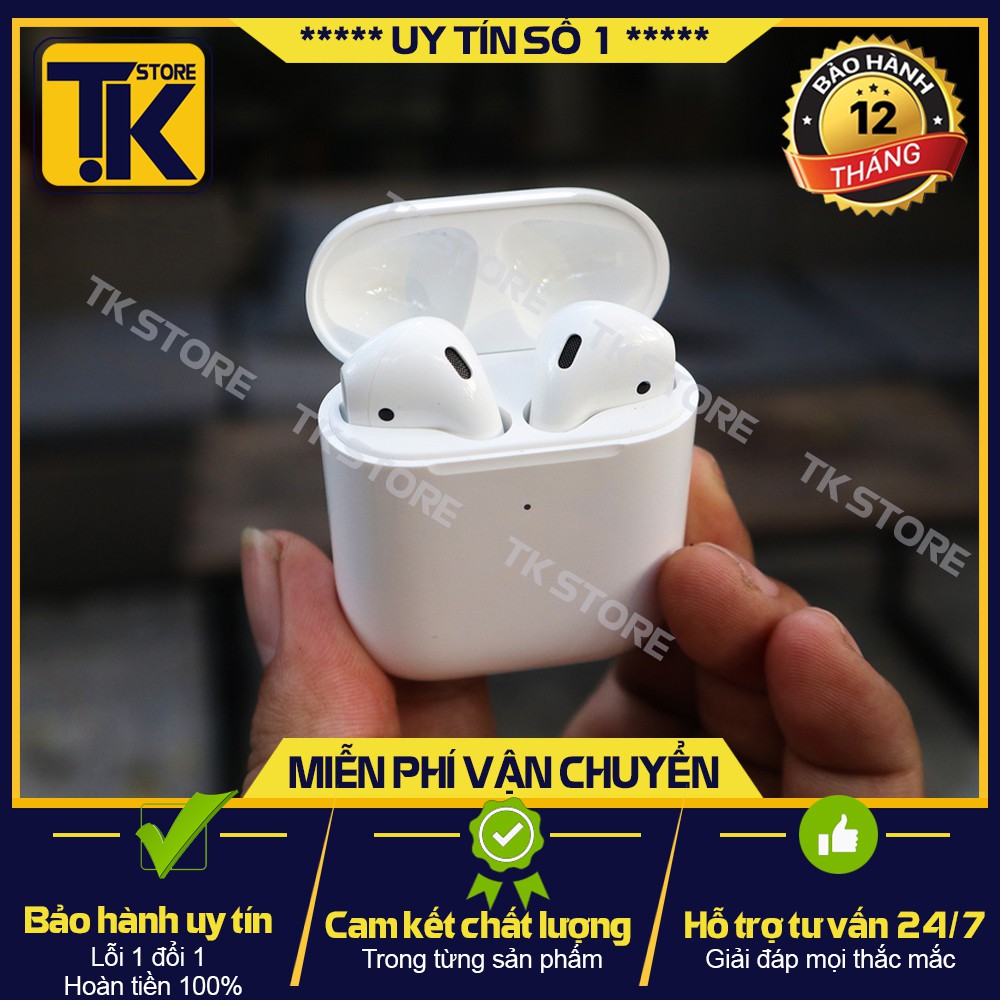 [AIRPODS 2)- BẢN HỔ VẰN CHIP 1562Tai Nghe Bluetooth Airpods 2 Full Chức Năng ✔Dùng Cả IOS Và Android - BẢO HÀNH ĐỔI MỚI