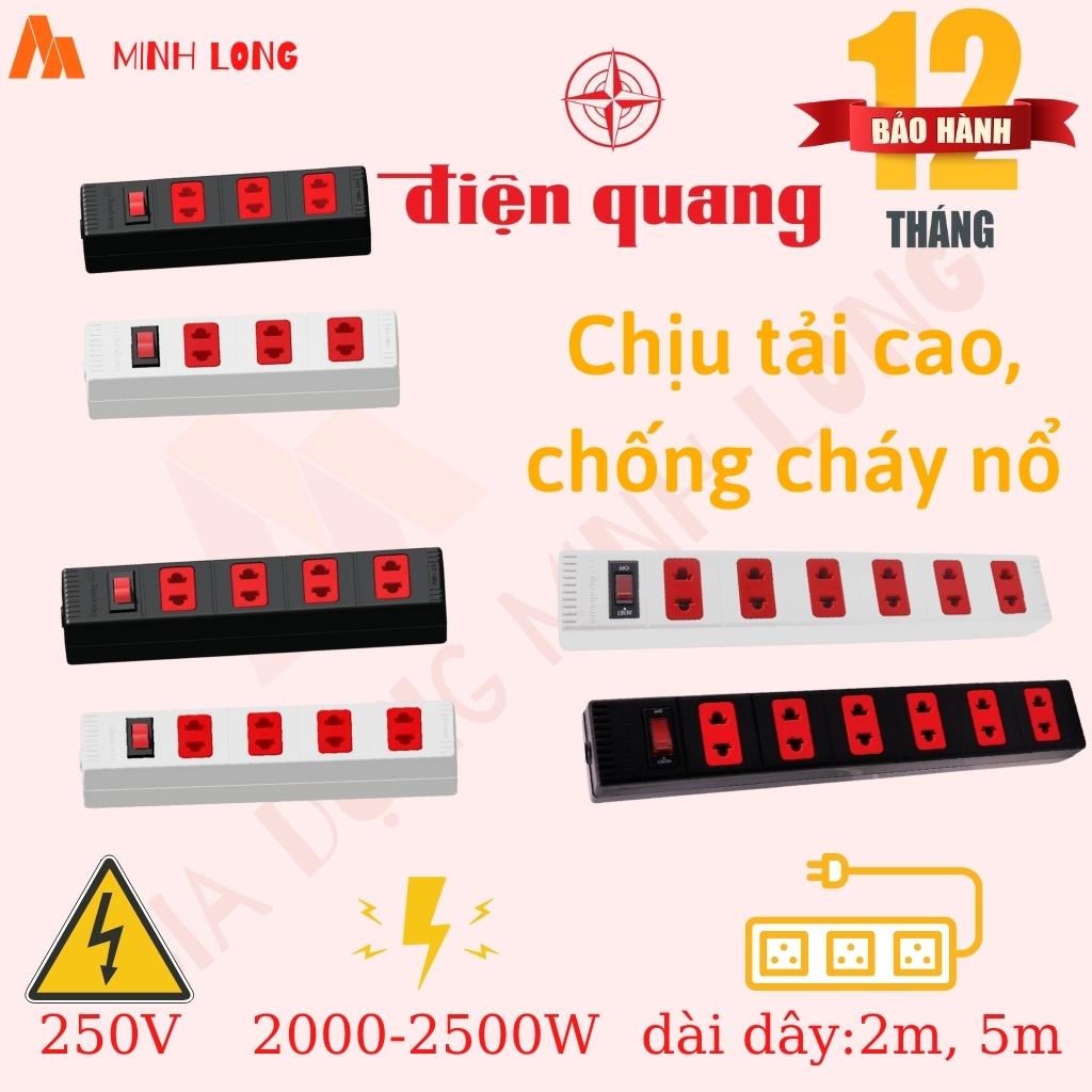 [TỔNG HỢP] Ổ cắm Điện Quang 3 lỗ - 4 lỗ - 5 lỗ - 6 lỗ - 8 lỗ, 2USB - Ổ điện chịu tải cao, dây dài 2m, 5m chính hãng