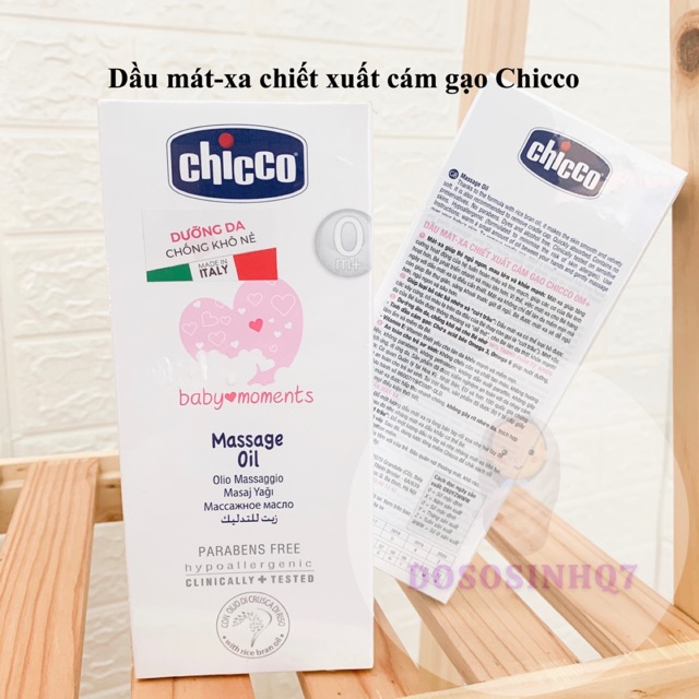 DẦU MÁT-XA CHIẾT XUẤT CÁM GẠO CHICCO 200ML