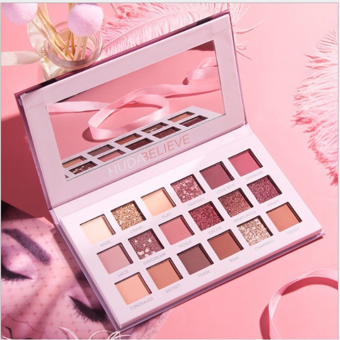 GDT [FREESHIP TỪ 50K]Bảng Phấn Mắt Nhũ New Nude Huda Believe Nội Địa Trung HUDA01 20 GU50