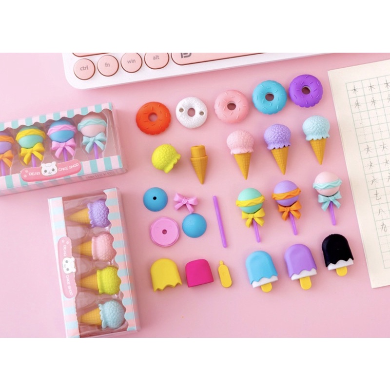 Set 4 Cục Gôm Tẩy hình kem bánh dễ thương cute