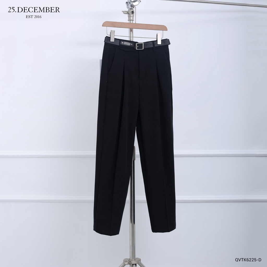 Quần vải nam dáng xuông rộng, chất cotton dầy dặn, kèm dây lưng - 25.December QVTK6225