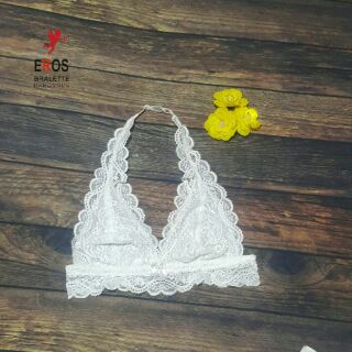Áo lót bralette trắng tròng cổ ren đẹp