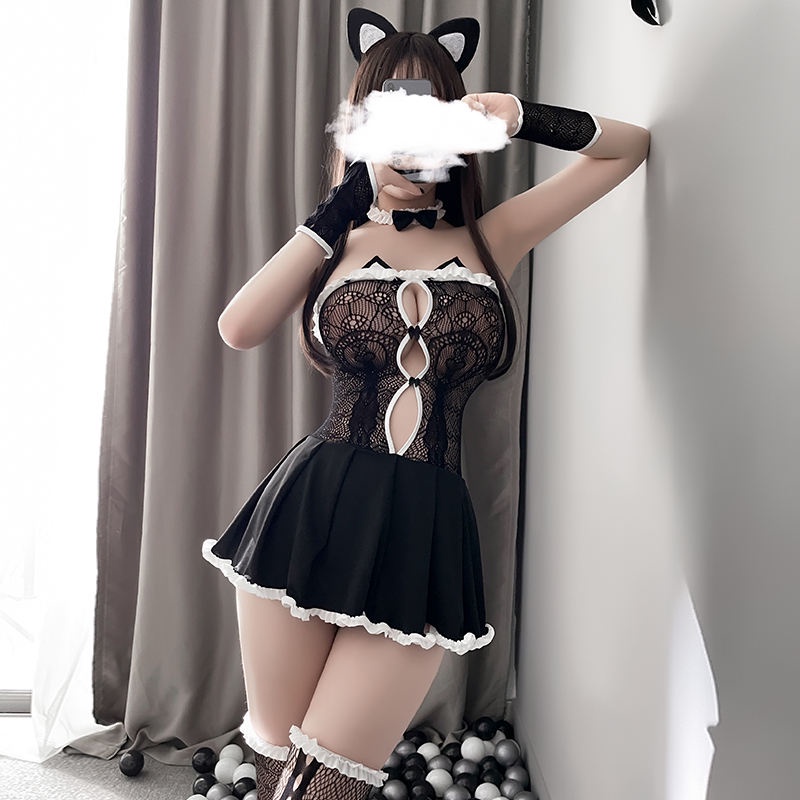 Ko Ko sex pajamas cat girl Cosplay Maid Costume cat girl role play Sexy Lingerie Sexy nightdress women's sexy lace Strapless perspective outfit | WebRaoVat - webraovat.net.vn