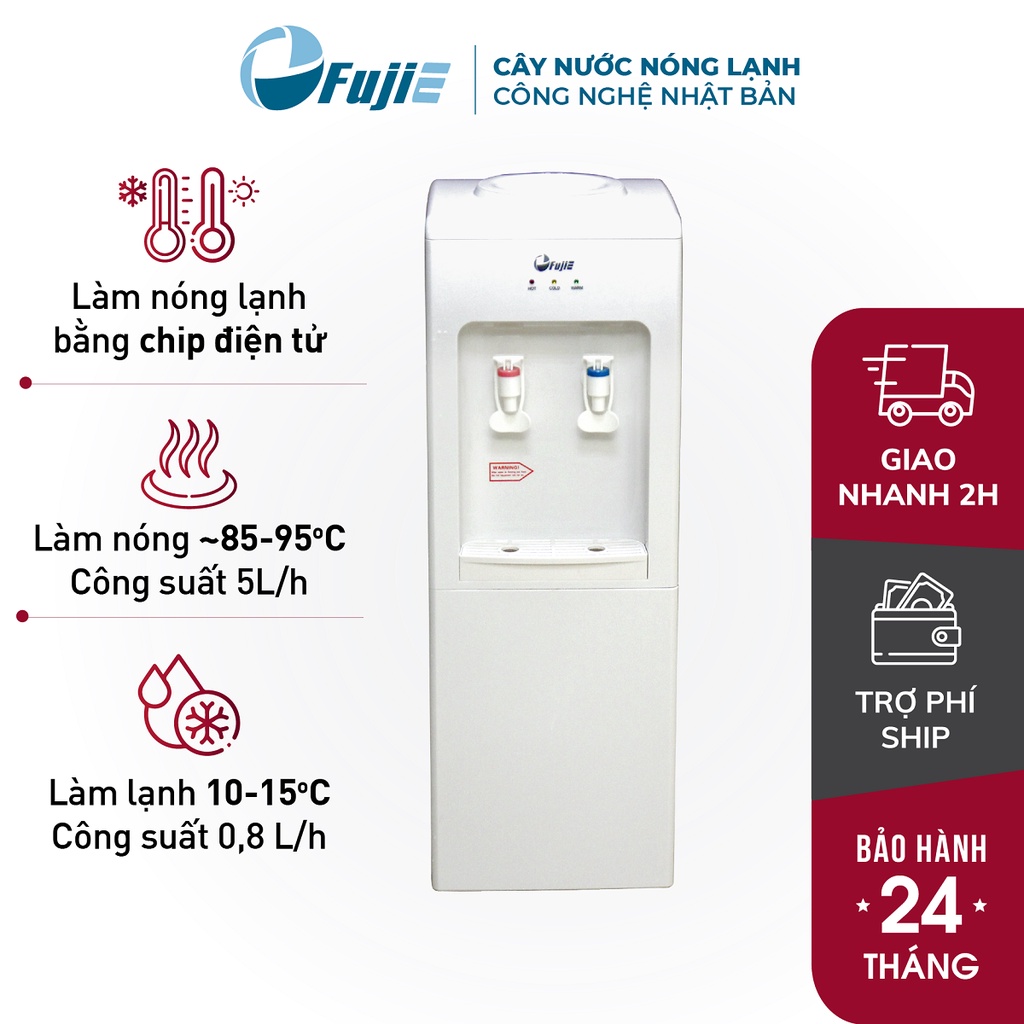 Cây nước nóng lạnh nhập khẩu Nhật Bản FUJIHOME WD5320E khoá vòi nóng tiết kiệm điện, bình lọc máy lọc nước nóng lạnh