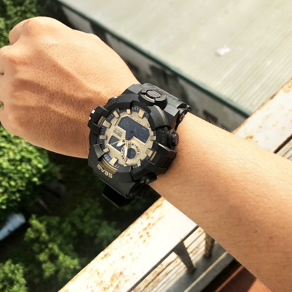 (QUÁ CHẤT) Đồng Hồ Nam SBAO JAPAN SB8018 Sports - 2 Máy Kim Và Điện Tử Mạnh Mẽ Dây Silicone Bền Chắc | BigBuy360 - bigbuy360.vn