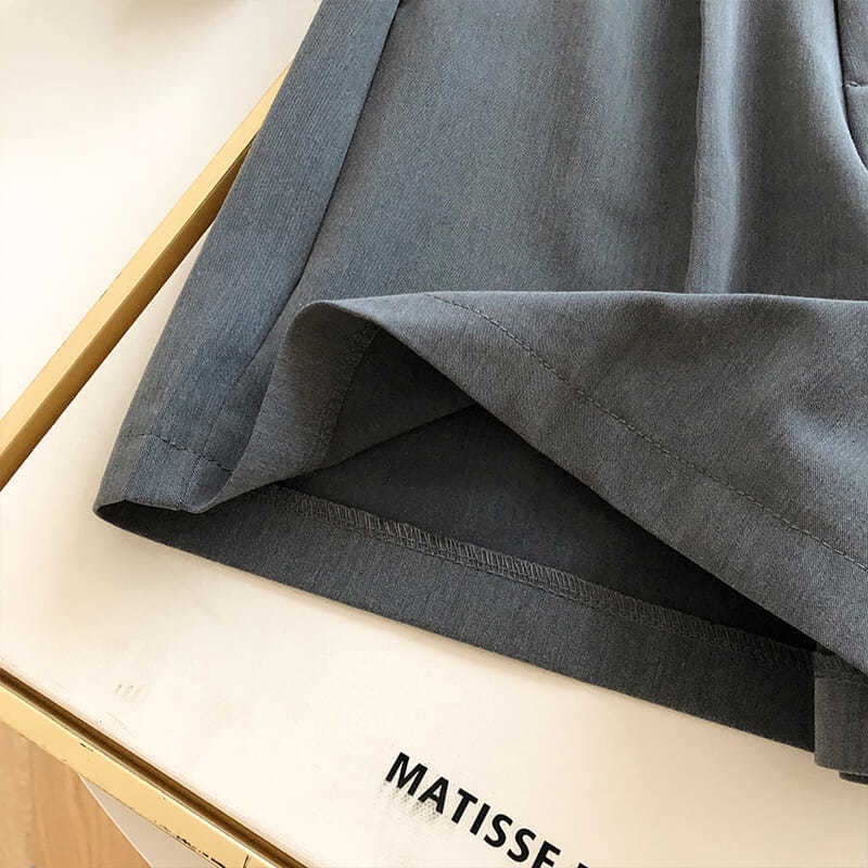 COZOKC COZOK Quần Đùi Lưng Cao Ống Rộng Kiểu Dáng Hàn Quốc Hợp Thời Trang