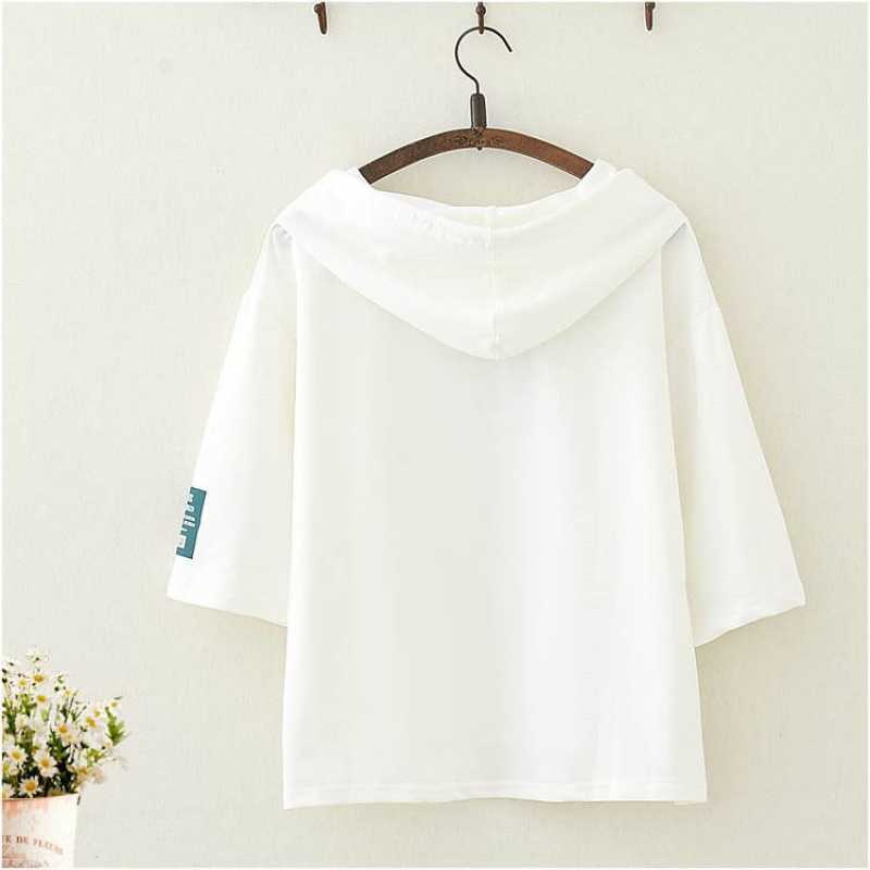 Áo Thun Có Nón Tay Ngắn Thời Trang Nữ