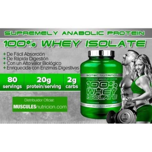 SỮA TĂNG CƠ Scitec 100% Whey Protein Isolate 2000g - Authentic 100%