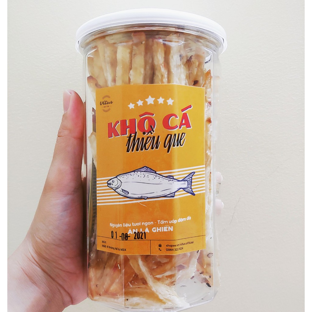 Khô cá thiều que hũ PET 300gr đồ ăn vặt VITUS | BigBuy360 - bigbuy360.vn