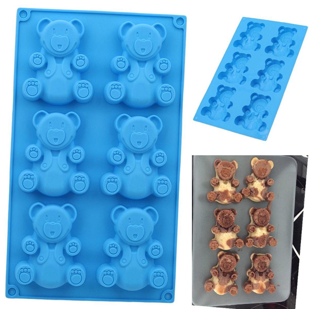 Khuôn Silicon Làm Bánh Kẹo Hình Gấu Gummy Hoạt Hình
