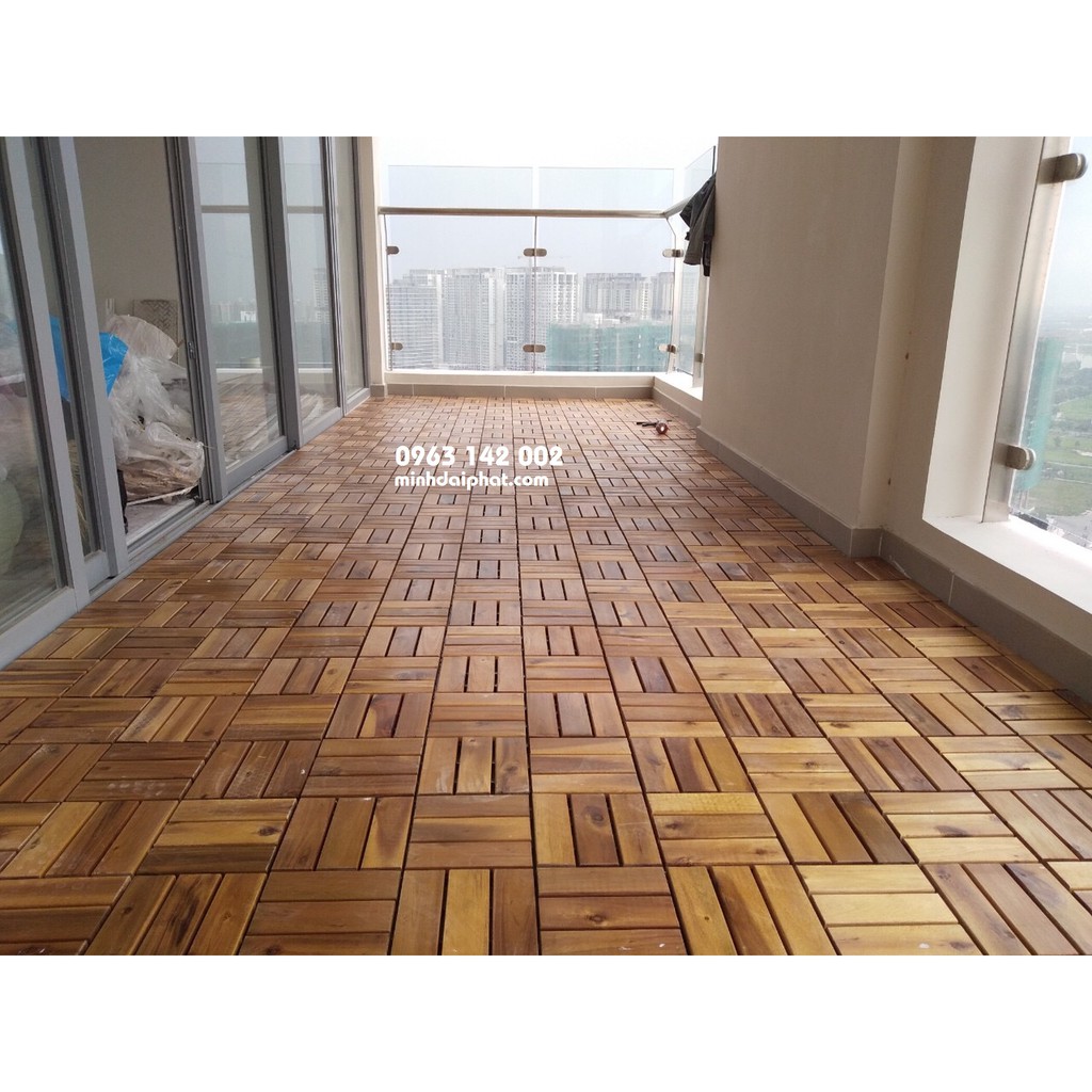 Vỉ sàn gỗ nhựa ngoài trời - Lót Sàn Ban Công, kt 30x30cm, nhận thi công