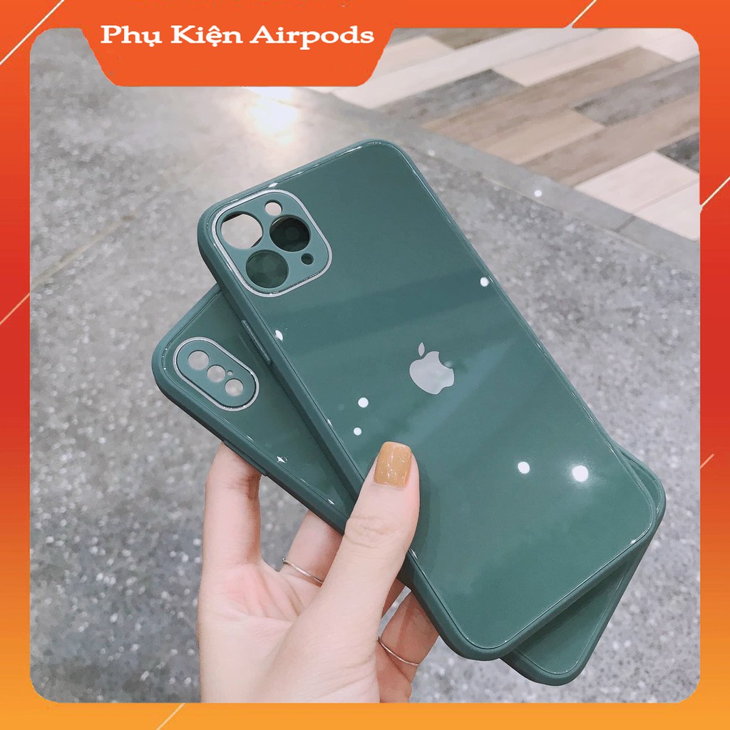 Ốp iphone - Ốp lưng viền vuông giả ip 12 mặt kính