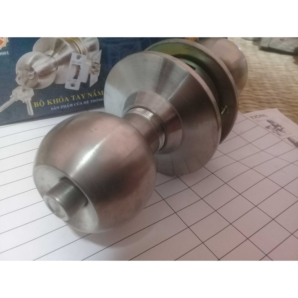 Ổ Khóa Đấm, Ổ Khóa Cửa VIỆT TIỆP Tay Nắm Tròn 04211 Inox + CT3, Chuyên Khóa Phòng, Cửa Nhôm, Tolet