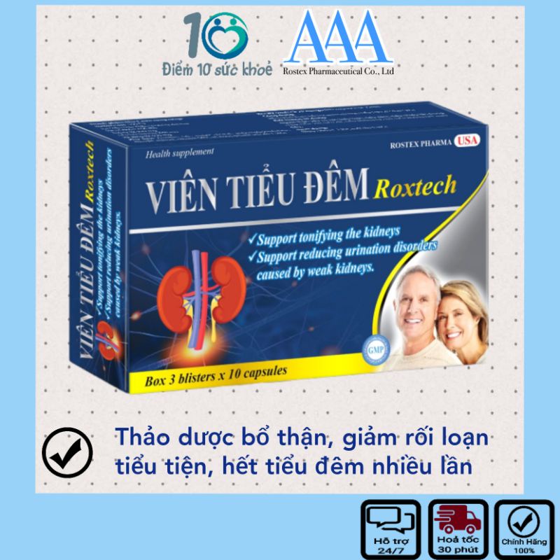 Viên tiểu đêm Roxtech bổ thận giảm rối loạn và đi nhiều