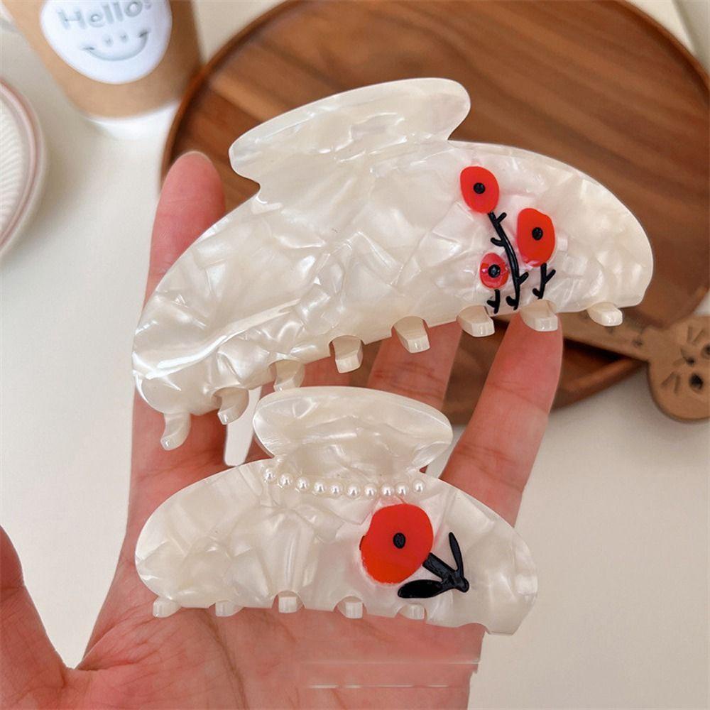 Kẹp Tóc Hoa Đỏ Phong Cách Trung Hoa Cổ Điển Cho Nữ