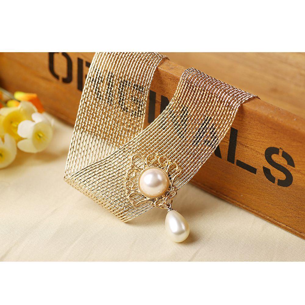 Dây Chuyền Hợp Kim Đính Ngọc Trai DWAYNE Thời Trang Cho Nữ|Quà Tặng Sang Trọng Dệt Kim Diamante|Mặt Dây Chuyền