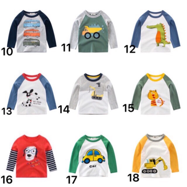 Áo 27 Kids Quảng Châu cao cấp áo dài tay mùa thu cho bé 10-24KG