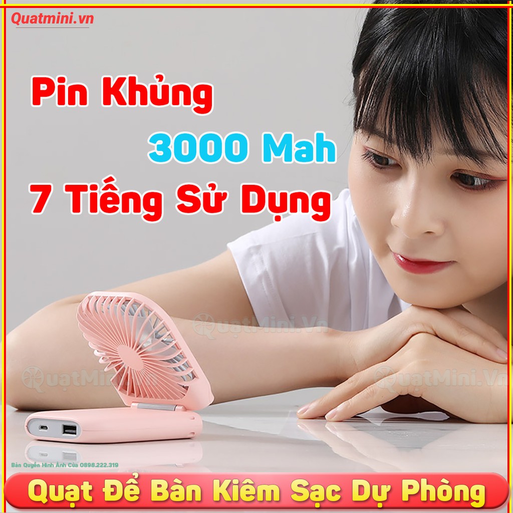 Quạt Cầm Tay Vh Slim Xiaomi Pin Siêu Trâu 3000 Mah. Siêu phẩm cho học sinh