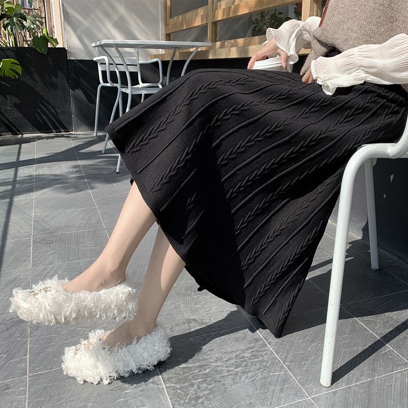 Chân Váy Len Dài Thời Trang Thu Đông Cho Nữ