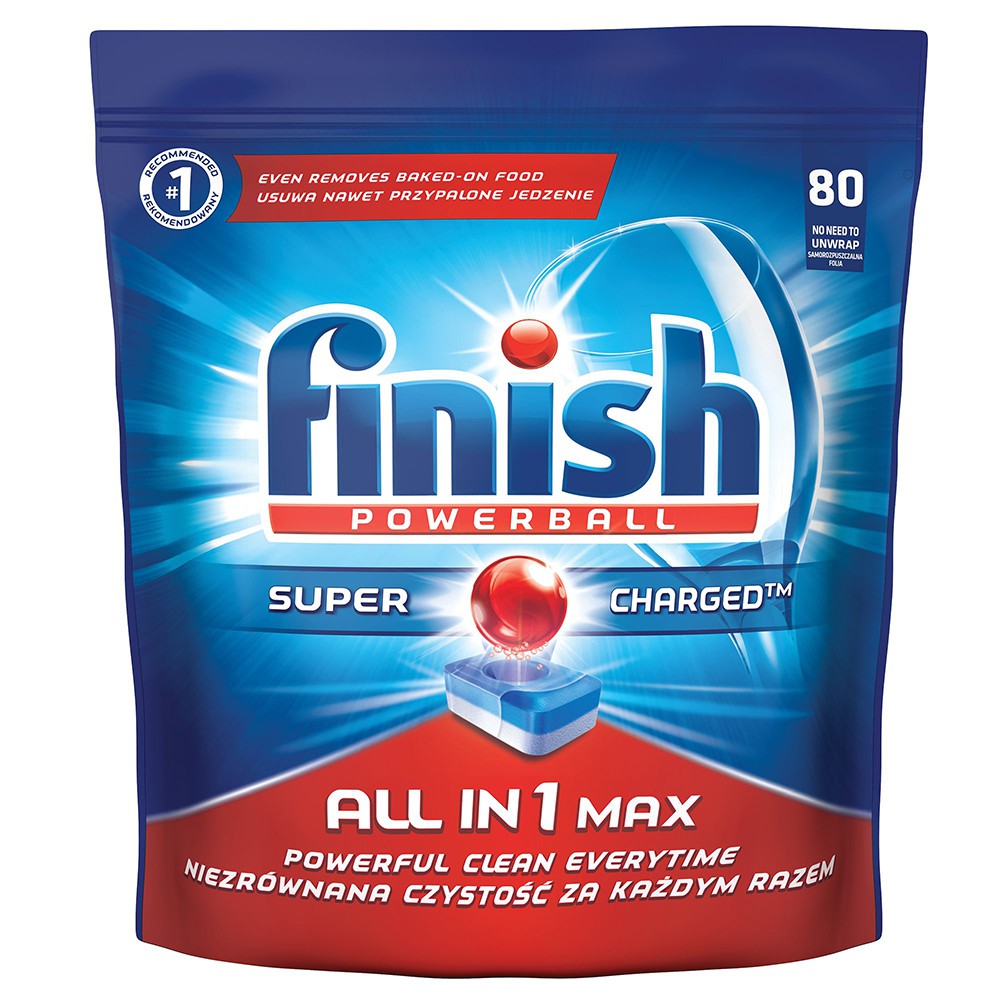 Túi 80 viên rửa chén Finish All In 1 Max Dishwasher Tablets QT025451, Viên nén rửa chén bát