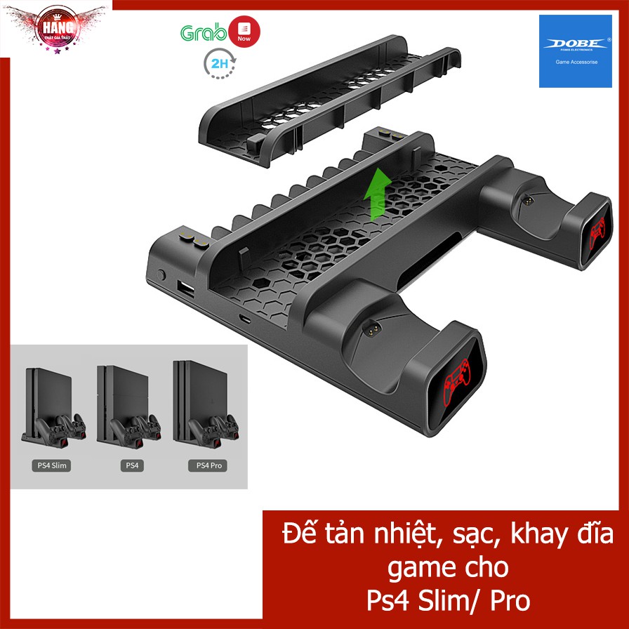 Dock sạc, tản nhiệt và khay đĩa game cho máy Playstation 4 - Dobe TP4 19076