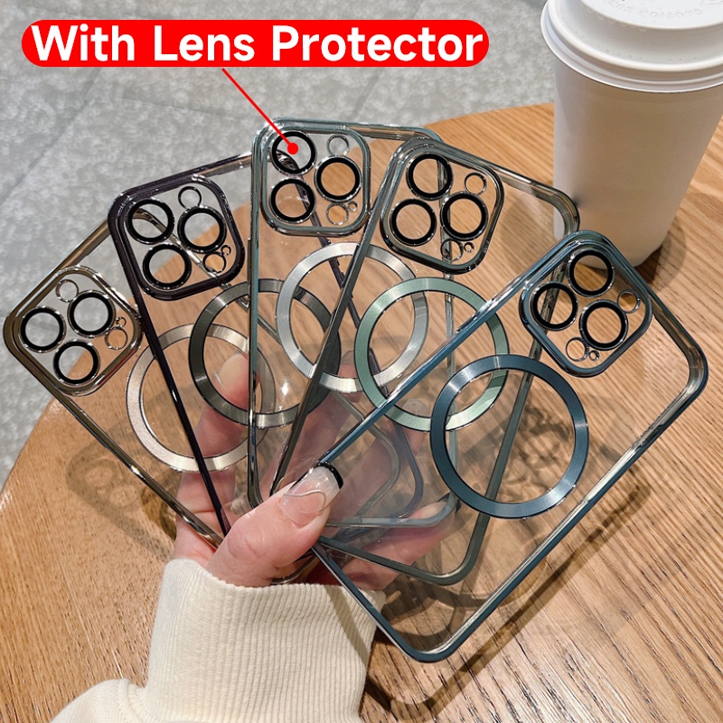 Ốp Điện Thoại iPhone 14 plus 11 12 13 Pro Max case ốp lưng điện thoại iphone 14 promax Dẻo Tráng Gương Trong Suốt Kèm Khung Bảo Vệ Camera Sang Trọng Cho