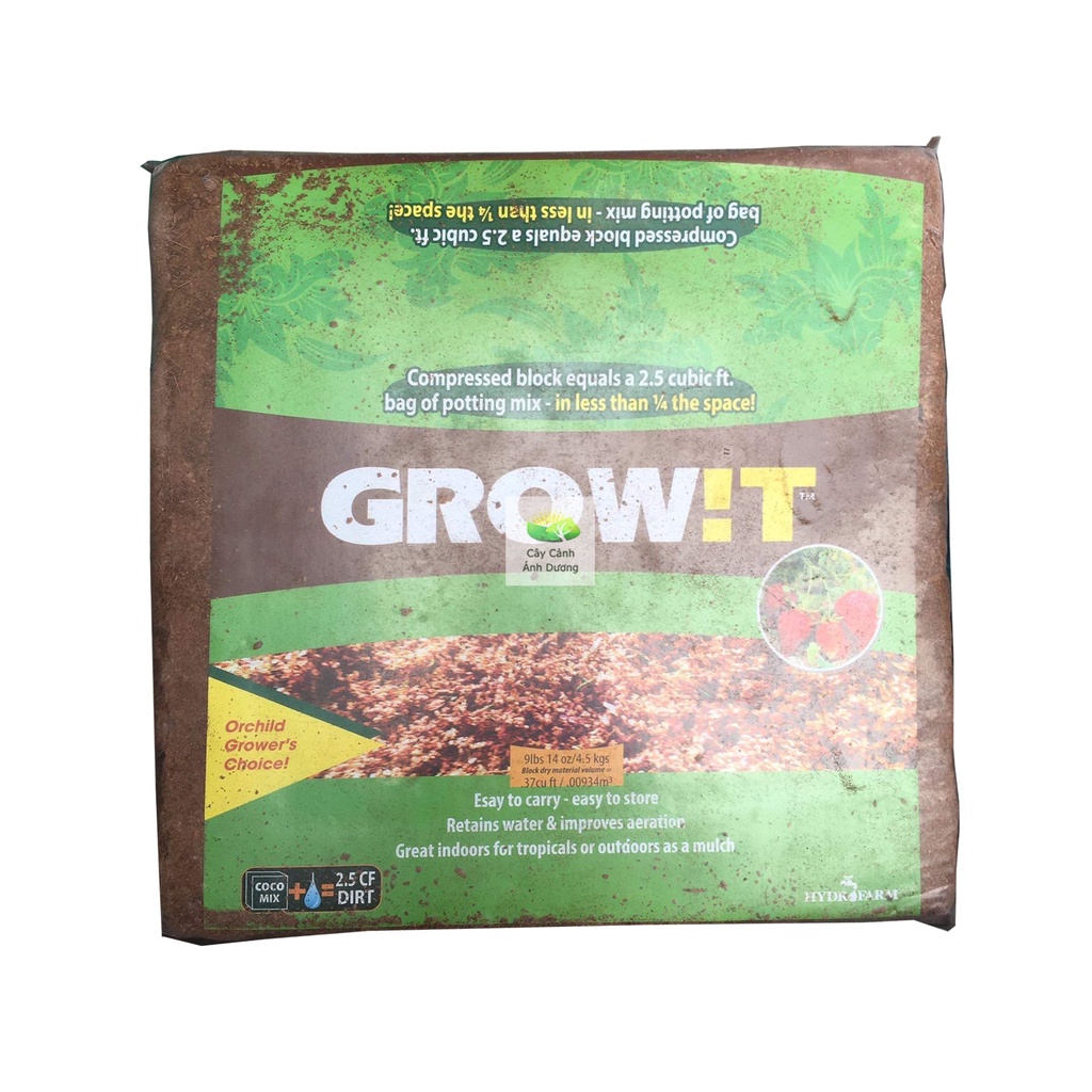 Viên nén xơ dừa 5kg siêu tiết kiệm, mụn dừa ép, xơ dừa ép Growit