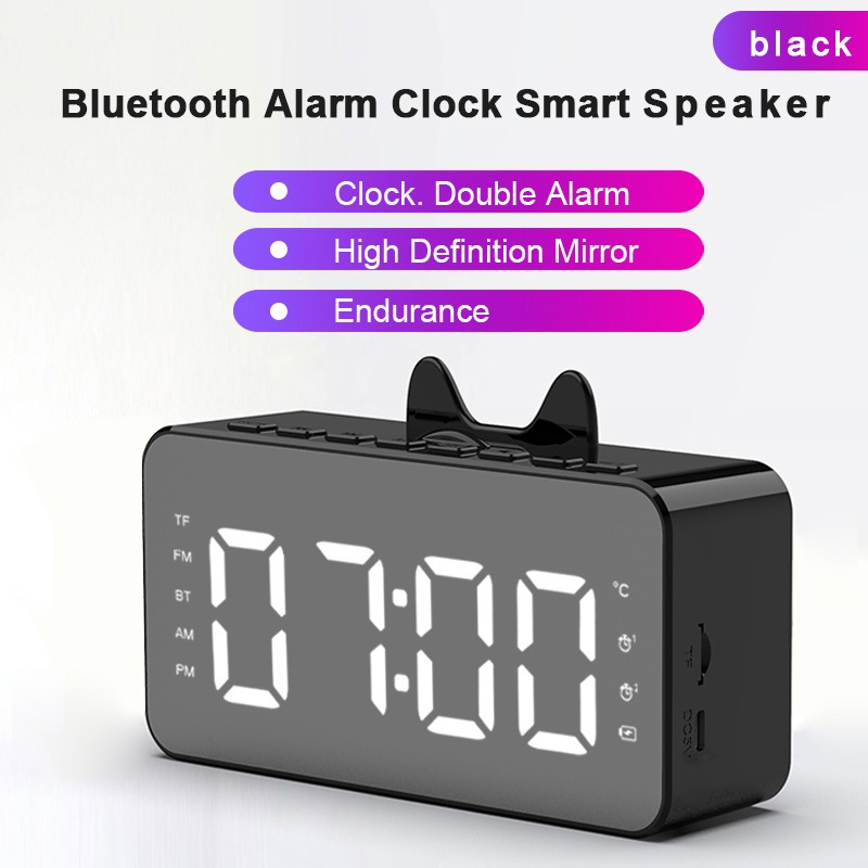 Loa bluetooth tai mèo tích hợp đồng hồ báo thức