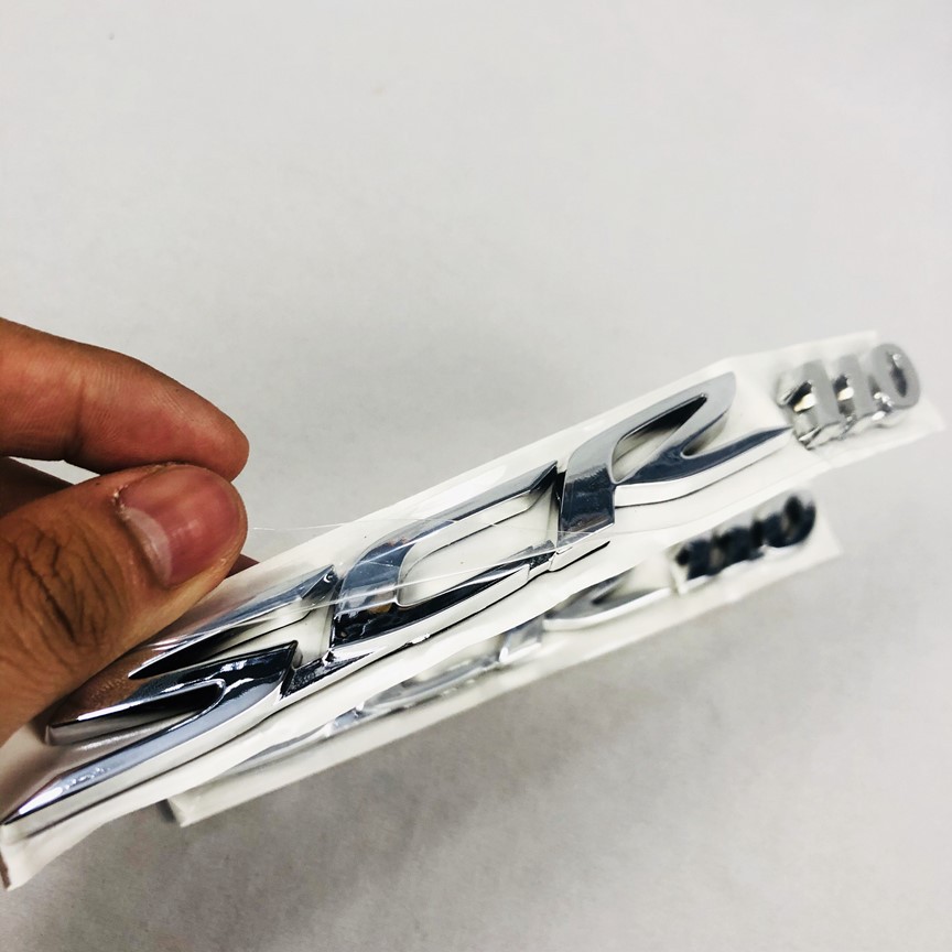 Tem dán xe máy chữ nổi xe SCR 110 mạ xi niken Greennetworks