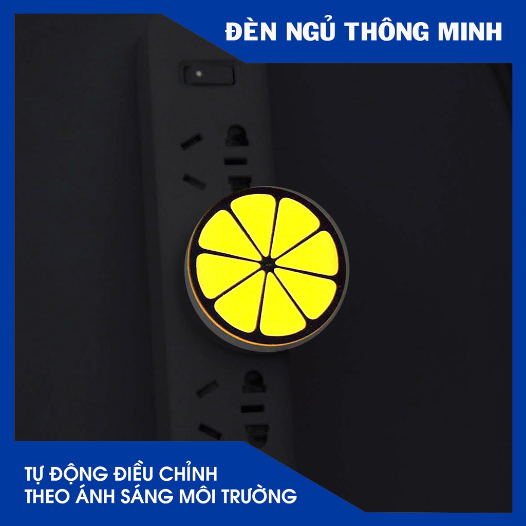 Đèn ngủ cảm biến ánh sáng tự động tắt mở hình quả cam (Vàng)