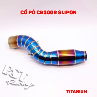 Cổ pô CB300R Slipon Titanium bầu hơi màng lọc tổ ong