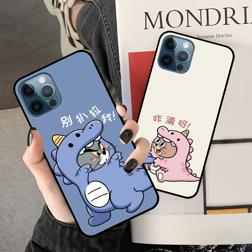 Ốp iphone 12 12 Pro 12 Pro Max 12 Mini in hình cặp đôi doremon, hổ, khủng long dễ thương