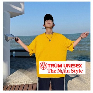 Áo thun Tay lỡ Nam Nữ Form Rộng Basic nhiều màu Trùm Unisex màu vàng vải cotton thích hợp đi chơi